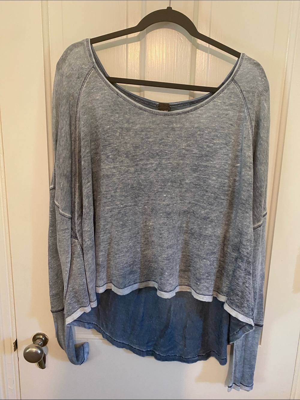 We The Free Soft Washed Blue Long Sleeve Tee